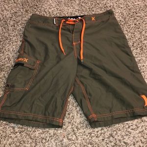 Green Hurley Swim Trunks